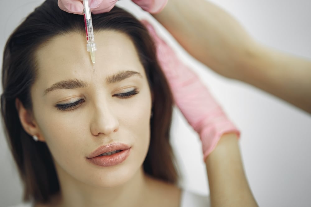 brow lift Botox injection site
