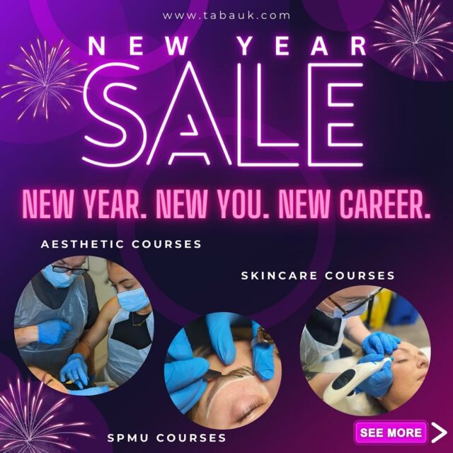 🎆 TABA UK New Year Sale 🎆 

🎉 New Year, New You, New Career 🎉

💥 Start 2024 with a bang and embark on a journey towards aesthetic excellence with TABA UK Academy's unbeatable New Year Sale! 

💥 Unprecedented Savings on SPMU, Aesthetics, and Skincare Courses! Never before have we offered such incredible prices. 

❓Why Choose TABA UK Academy?

🌟🌟🌟🌟🌟 Five-Star Quality: Our courses are backed by glowing 5-star reviews from students who've transformed their careers with us.

🇬🇧 UK-Wide Acclaim: Students travel from across the UK to train with us. Why? Because we offer a level of training and aftercare that's simply unmatched.

💼 Career Transformation: Our courses are more than just learning; they're career catalysts. Whether you're a beginner or an advanced practitioner. 

👩‍🏫 Expert Trainers, Our trainers are industry leaders, passionate about sharing their expertise. Learn the latest techniques in SPMU, Aesthetics, and Skincare, and step into the new year as a confident, skilled professional.

⏰ Limited Time Offer! These never-seen-before prices won’t last long. Seize this chance to invest in your future at an unbelievable value.

👉 Enroll Now! Don’t let this opportunity slip away. Make 2024 the year you elevate your career to dazzling new heights with TABA UK Academy!

📱 DM Us @taba__uk 
📞 Call Us ➡️ 0151 345 6597
📧 Email Us ➡️ sales@tabauk.com

#TABAUKNewYearSale #AestheticsCareer #SPMU #SkincareCourses #NewYearNewCareer 🎊🎓💫

T&C’s 
Offers cannot be used in connection with any other offer/promotion or discount. Offer available on new bookings only and will not be transferred to existing bookings. Other course booking T&C’s apply, see www.tabauk.com
